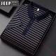 JEEP SPIRIT吉普男士仿桑蚕丝短袖T恤夏季冰丝薄.款中年商务无痕polo衫男 13563#兰色 M 48 【建议-120斤】