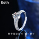 EothPT950 platinum three-claw moissanite diamond ring for women, light luxury niche platinum Valentine's Day birthday gift for girlfriend PT950 platinum three-claw moissanite ring + certificate