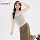 Sanfu Suit 2025 Autumn Hollow Neck Woolen Blouse Dress Two-piece Set Women's 505938 Brown S