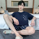 
2025 new pajamas men's summer cotton thin shorts shorts suit for teenagers casual home clothes can be worn outside HDE9922 XL