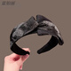 Keegfeg Korean luxury luxury high-end hair hoop women's 2025 new pressed wide-brimmed ethnic style retro light luxury headband bow headband
