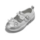 Saturday Children's Shoes Girls' Single Shoes Spring New Girls Ballet Princess Shoes Mary Jane Shoes Children's Sports Casual Shoes Silver 27 Shoe Inner Length 17.5cm/Suitable for Foot Length 16.7cm
