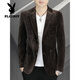 Playboy (PLAYBOY) Corduroy Blazer Spring and Autumn Men's Casual Korean Style Slim Fashion Handsome Small Suit Single-piece Top Black 4XL