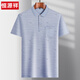 Hengyuanxiang middle-aged men's lapel short-sleeved T-shirt daddy suit summer thin polo shirt middle-aged and elderly ice silk half-sleeved men old man T ice silk-9923 blue real pocket M 48/165