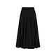 Collatier Autumn French Elegant 100 Sheep Wool Over-the-Knee Warm A-Type Mid-Thick Skirt Black XL