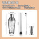 Mingyu Snow Cup Stainless Steel Mixer Set Milk Tea Shop Bartender Tools Shaker Set Entry-level Bartending Tools Set of Four 400ml Glass Style