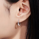 Lukfook Jewelry platinum earrings small curved bean platinum 950 ear hook earrings price L04P0014DS about 2.88 grams