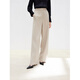 Langzi wool trousers black trousers straight-leg professional wide-leg trousers 2025 autumn new high-end suit trousers oat milk color XL