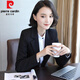 Pierre Cardin business attire for women spring and autumn formal interview civil servant bank manager work clothes high-end black public examination suit black suit + black trousers S
