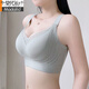 Modal traceless upper lifting thin style gathering to show large women's underwear anti-sagging without steel rings and pair of breast lift bra Champagne color L (recommended 100-120 Jin [Jin equals 0.5 kg])