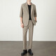 Light and mature style Korean style loose summer thin men's suit two-piece set gray set 3XL