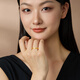 Old temple gold ring for women, gold ring, glossy four-leaf clover ring, small gram, heavy tail ring, gift for girlfriend and wife, 12#, about 1.1g (four-leaf clover model)
