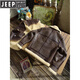 JEEP SPIRIT vintage Peng Yuyan's same American-made American retro heavyweight sheepskin one-piece B3 flight jacket brown cracked rice curly wool.J188 L 130-145Jin Jin equals 0.5 kg
