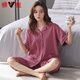 Yalu High-End 2025 Neue Pyjamas für Frauen im Sommer im Sommer reines Baumwoll kurzärmelige Hose für Sommer loser großer Strickjacken Hauskleidung NX9898 L