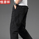 Pantalones de trabajo hengyuanxiang para hombres pantalones de algodón de algodón casual para hombres pantalones rectos sueltos algodón de algodón puro delgada gran tamaño de gran tamaño 2012 gris claro l peso recomendado 125-150 jin [Jin iguala 0.5 kg]