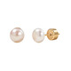 AJIDOU Ajidou earrings for women 925 silver freshwater pearl earrings, gentle, elegant and simple, birthday gift for girlfriend, gold + white (gift box style) 2 pieces