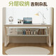 Mansfield solid wood desk computer desk desktop double girls home office study table bedroom cream style with storage