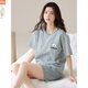 Modal pajamas for women in summer 2025 new short-sleeved striped suit for wearing cartoon Korean style home clothes Y9858 M 75-95Jin [Jin equals 0.5 kg]