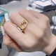 OEMG Old Phoenix Gold Store Hello Kitty Hollow Gold Ring Women's Fashion Simple Hello Kitty KT Butterfly Kitty Cat Ring (Opening Adjustable)