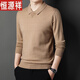 Hengyuanxiang Herbst- und Winter neuer Pullover langärmeligstes T-Shirt für Männer lässige Farbbasis-Strick-Pullover mittleren Alters mit mittlerem Alter Dad Top Camel 9905 m 165 schlägt 90-110jin vor [Jin gleich 0,5 kg]