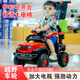 Children's electric car four-wheel remote control car with push rod baby toy car boys and girls can sit 1-3 years old stroller upgraded version red + push rod + guardrail + remote control + leather seat