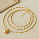 Pearl Queen (PearlQueen) 520 gift seawater gold pearl pendant S925 silver car flower bead 14-15mm sweater chain round strong light slightly flawed