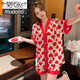 Pajamas modal Summer Summer seda delgado y transpirable pantalones pantalones pantalones cortos fríos altosa de gran tamaño de gran tamaño 826# Mickey a cuadros a cuadros de doble pecho Mickey M [80-105]