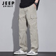 JEEP SPIRIT Jeep casual pants men's autumn trendy workwear pants men's loose straight wide-leg pants sports trousers versatile men's pants