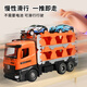 Light follows my will children's toy car alloy truck deformation large truck engineering track sliding ejection car boy birthday gift deformation ejection large truck orange 18 alloy car