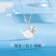 MZMZ platinum necklace for women pt950 platinum clavicle chain, fashionable and versatile accessories, Valentine's Day birthday gift for girlfriend, local warehouse/next day delivery - light luxury three lives lucky necklace