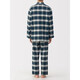 MUJI side seamless flannel pajamas men's home wear winter dark blue plaid 5A L