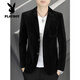 Playboy (PLAYBOY) Corduroy Blazer Spring and Autumn Men's Casual Korean Style Slim Fashion Handsome Small Suit Single-piece Top Black 4XL