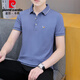 皮尔卡丹（pierre cardin）珠地棉短袖t恤男士潮流2025夏季新款商务青年翻领POLO半袖上衣服 683白色 2XL
