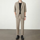 Light and mature style Korean style loose summer thin men's suit two-piece set gray set 3XL