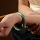 Laomiao Jadeite Bracelet A Grade Waxy Jade Bracelet Women’s Jade Bracelet as a Holiday and Birthday Gift for My Wife and Mom Jadeite Oil Green Bracelet 56 Circles