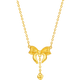 Saturday Blessing Yellow 18K Gold Necklace Women's Love Bow Color Gold Necklace Birthday Gift C0614577 40+5cm