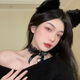 Suican cat ear bell headband atmosphere cos dress collar animal ear headwear cat girlfriend anchor Lolita couple cat ear headband black + collar 1 set