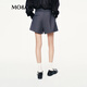 MO&Co.短裤2025秋新品弹丝绵羊毛附腰带高腰阔腿裤休闲裤MBE3SOT004 深花灰色 S /160