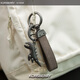 KORSBERRY Little Dinosaur Car Keychain Couple Pendant Men's Car Keychain Purple Brown Rope + Pearl Black Dinosaur