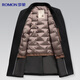Luo Meng cashmere woolen woolen coat men's mid-length slim fit autumn and winter removable goose down lining coat