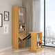 Bookshelf de bureau de pliage d'angle intégré à la maison de bureau de bureau à domicile moderne de bureau de bureau de bureau de bureau à la maison simple + table de pliage supérieure Longueur gris foncé 1396 * 35