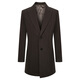 Angel Bird Men's Wool Coat Business Formal Patch Collar Wool Coat KEBS243032U Walnut Brown 48