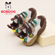 Babudou Children's Shoes Boys Autumn Lightweight Toddler Shoes Soft Sole Comfortable Baby Shoes 102353064 Ancient Tree Brown/Light Rice 25