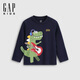 Gap Boys' Autumn Cotton Cartoon Print Loose Long-Sleeved T-Shirt Children's Top 804550