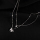 PT950 platinum necklace female clavicle chain 18 double layer necklace 520 gift for girlfriend's birthday platinum double layer bow necklace