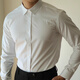 LOMBT no-iron long-sleeved shirt autumn men's all-match fashion slim top business casual shirt LW18 white 41