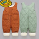 G.DUCKKIDS children's overalls for boys and girls in autumn and winter all-in-one velvet cotton pants for babies with open stalls for children and infants thickened outer pants black plus velvet and thickened - 90