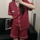 
Modal Korean version simple solid color cotton pajamas women's short-sleeved shorts summer two-piece dormitory can wear home clothes set 9901# red M 80-100Jin [Jin equals 0.5 kg]