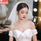 Lanshu (LANSHU) veil, certificate, proposal, bridal tiara, photo, confession, registration, fluffy gauze decoration, white veil, children's veil, double layer plain gauze, hairpin style