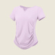 VFU new product small waist summer yoga wear women's short-sleeved fitness tops Pilates training clothes running transparent glazed purple-cool and quick-drying-TT45046A M _ Recommended 50-55kg
